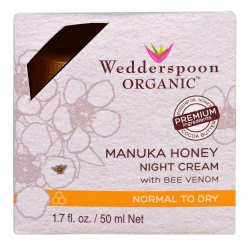 Wedderspoon, Ночной крем, Манука, Мед, Пчелиный Яд, 1,7 жидких унций (50 мл)