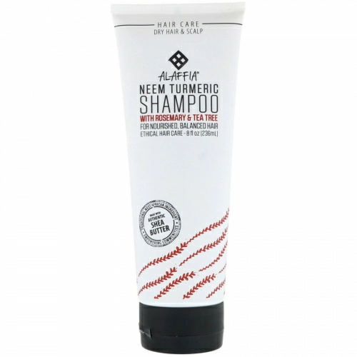 Alaffia, Neem Turmeric, Shampoo, Rosemary & Tea Tree, 8 fl oz (236 ml)