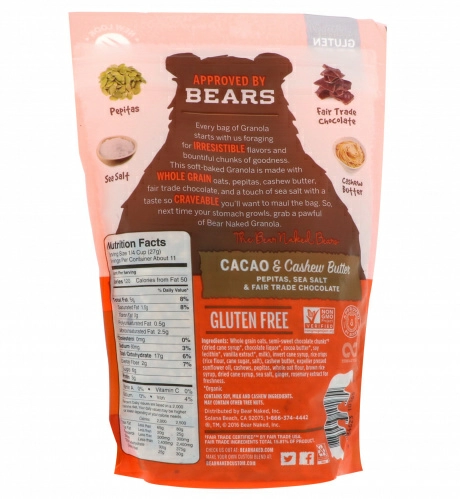 Bear Naked, Гранола, какао, масло кешью, 11 унц. (311 г)