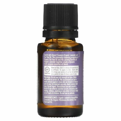 Desert Essence, Органическая лаванда с маслом чайного дерева, 0,6 жидких унций (18 мл)