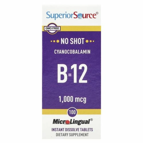 Superior Source, MicroLingual, цианокобаламин B12 1000 мкг, 100 таблеток