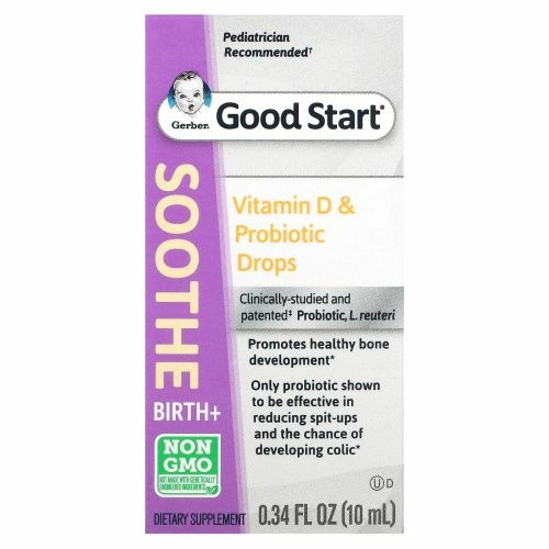 Gerber, Soothe, Vitamin D & Probiotic Drops, Birth +, 0.34 fl oz (10 ml)