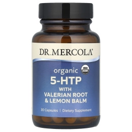 Dr. Mercola, Органический 5-HTP с корнем валерианы и мелиссой, 30 капсул
