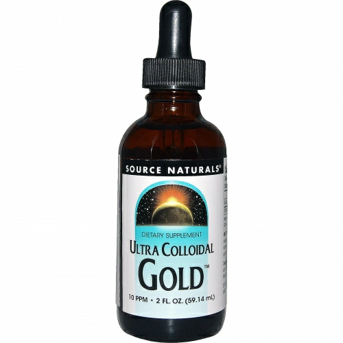 Source Naturals, Ультра коллоидное золото 10 мг/л, 2 жидких унции (59,14 мл)