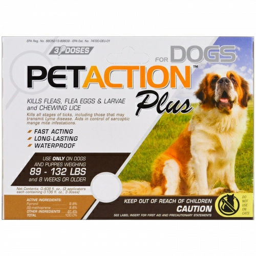 PetAction Plus, For Xlarge Dogs, 3 Doses - 0.136 fl oz Each