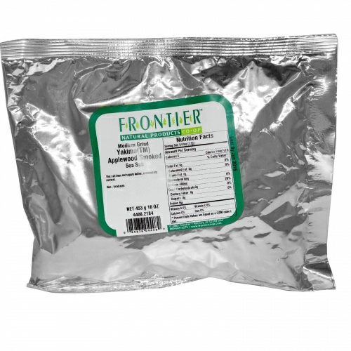 Frontier Natural Products, "Яблоня якима", копченая морская соль, среднего помола, 453 г (16 унций)