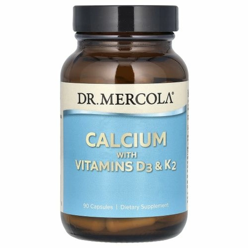 Dr. Mercola, кальций с витаминами D3 и К2, 90 капсул