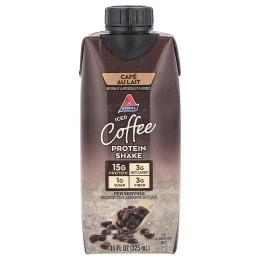 Atkins, Кофейный протеиновый коктейль со льдом, Cafe Au Lait, 4 коктейля, 325 мл (11 жидк. унц.)