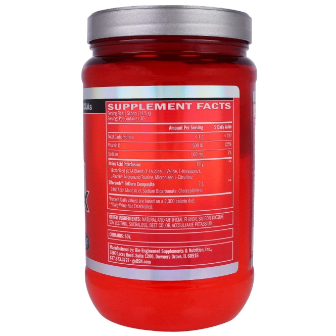 BSN, "Амино-X", средство для выносливости и восстановления со вкусом клубники и питайи, 15,3 унции (435 г)