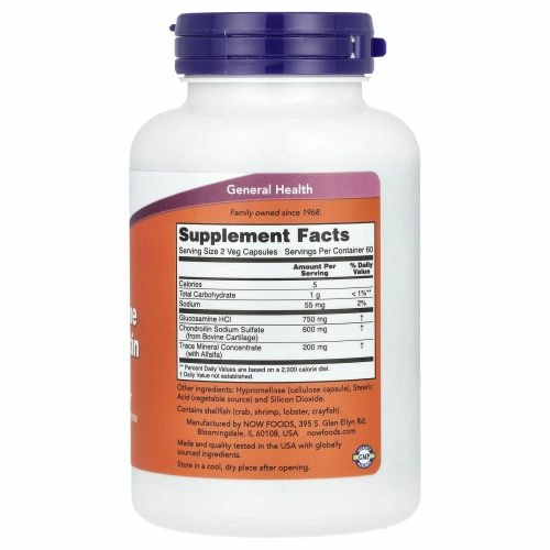 Now Foods, глюкозамин и хондроитин, 120 растительных капсул