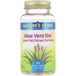 Nature's Herbs, Гель с алоэ вера, 50 вегетарианских капсул
