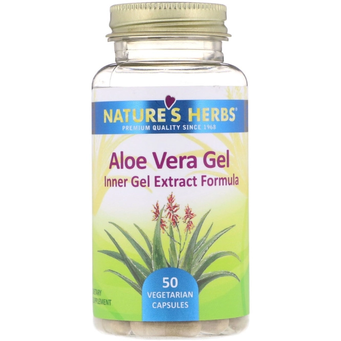 Nature's Herbs, Гель с алоэ вера, 50 вегетарианских капсул