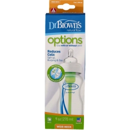Dr. Brown's, Естественный поток, опции, широкое горлышко, с 0 месяцев, 1 бутылочка, 9 унц. (270 мл)