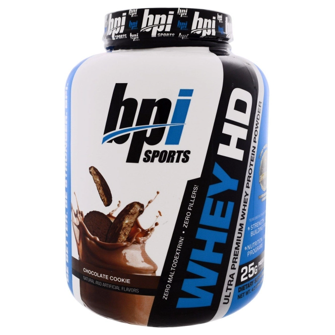 BPI Sports, Сыворотка HD, Ultra Premium Порошок Сывороточного Протеина, Шоколадное печенье, 4,2 фунта (1900 г)
