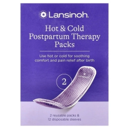 Lansinoh, Пакеты для горячей и холодной послеродовой терапии, 2 многоразовых пакетика и 12 одноразовых рукавов