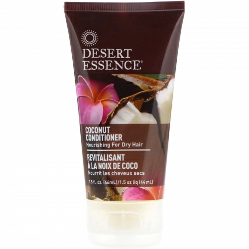 Desert Essence, Компактный размер, Кондиционер с кокосовым маслом, 1,5 жидкой унции (44 мл)