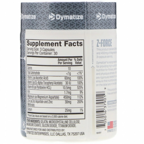 Dymatize Nutrition, Z-Force, 90 капсул
