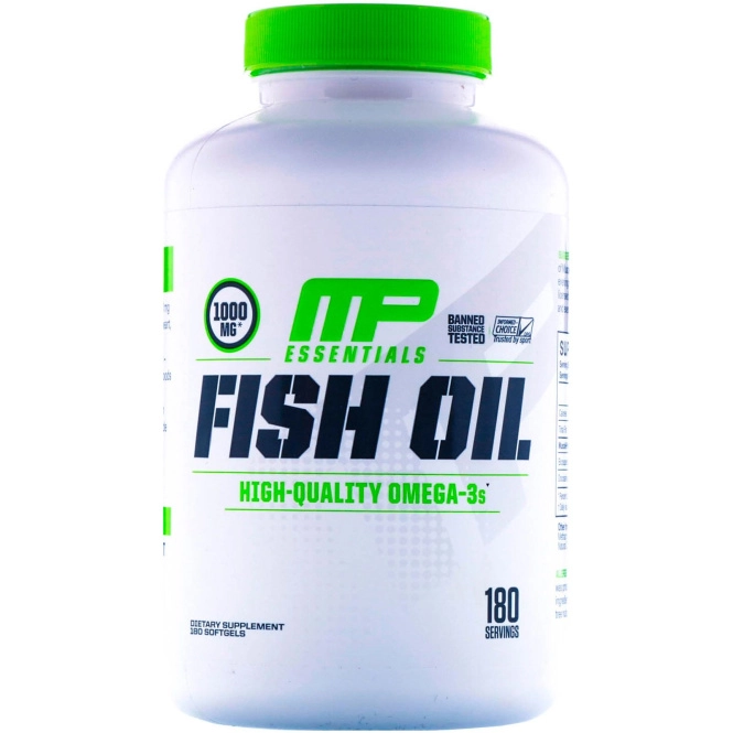 MusclePharm, Essentials, рыбий жир, 180 мягких таблеток