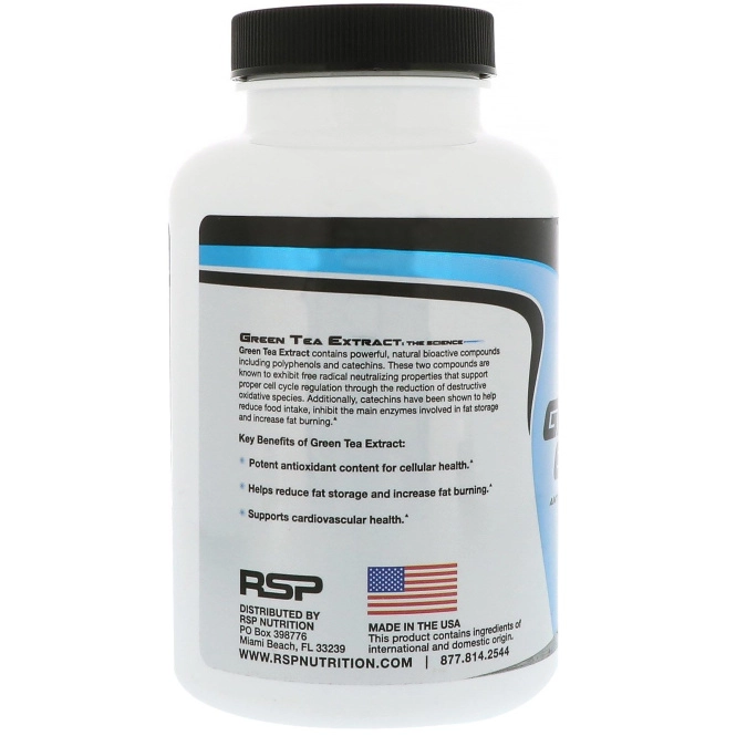 RSP Nutrition, Green Tea Extract, Antioxidant & Metabolism Support, 500 mg, 100 Capsules
