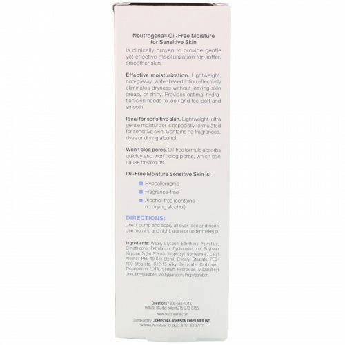Neutrogena, Безмасляный ультрамягкий увлажняющий крем для лица, для чувствительной кожи, 4 ж. унц. (118 мл)