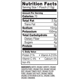 Plum Organics, Органическая детская еда, этап 3, морковь, нут, горох, говядина и помидоры, 4 унции (113 г)