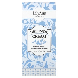 Lilyana Naturals, Крем с ретинолом, смесь высокоэффективной гиалуроновой кислоты, 1,7 унции (48 г)