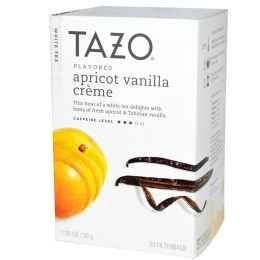 Tazo Teas, Белый чай со вкусом абрикосово-ванильного крема, 20 чайных пакетиков, 1,06 унции (30 г)