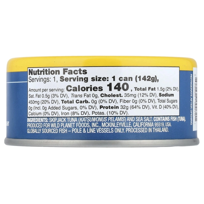 Wild Planet, Консервы из полосатого тунца, 5 унций (142 г)