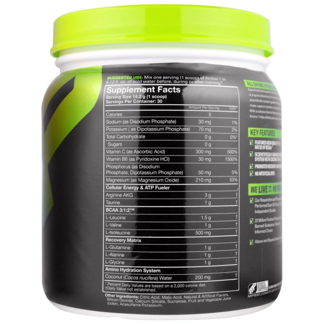 MusclePharm, Amino 1, Hydrate + Recover, Fruit Punch, 0.15 oz (426 g)