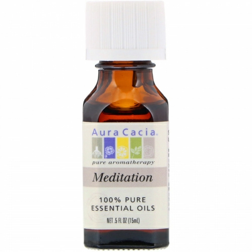 Aura Cacia, 100% чистое эфирное масло для медитации, 0.5 жидкой унции (15 мл)