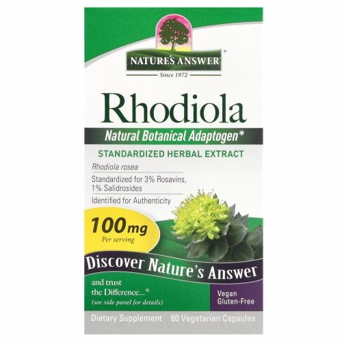 Nature's Answer, Корень родиолы, 60 вегетарианских капсул