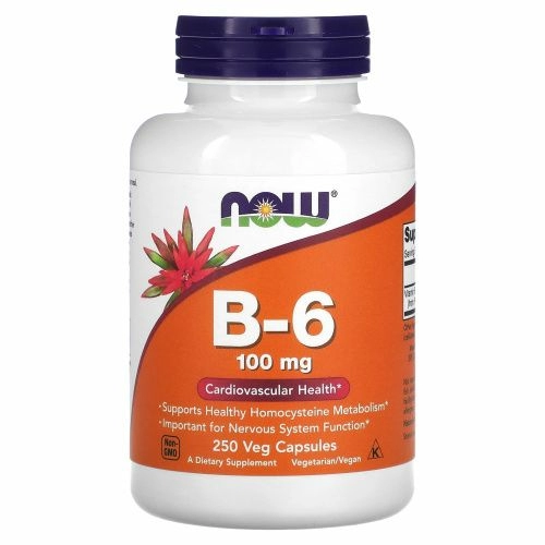 Now Foods, B-6, 100 мг, 250 капсул