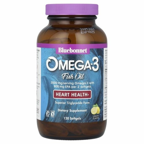 Bluebonnet Nutrition, Натуральный омега-3 состав для сердца, 120 мягких капсул