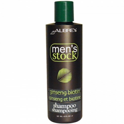 Aubrey Organics, Men's Stock, Шампунь, биотин и женьшень, 8 жидких унций (237 мл)