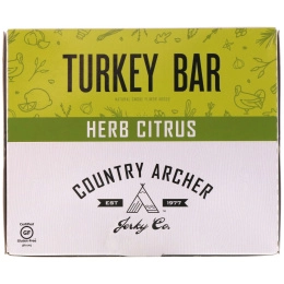 Country Archer Jerky, Turkey Bar, Herb Citrus, 12 Bars, 1.5 oz (42 g)