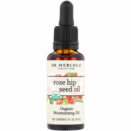 Dr. Mercola, Органическое увлажняющее масло, масло семян шиповника, 1 ж. унц. (30 мл)
