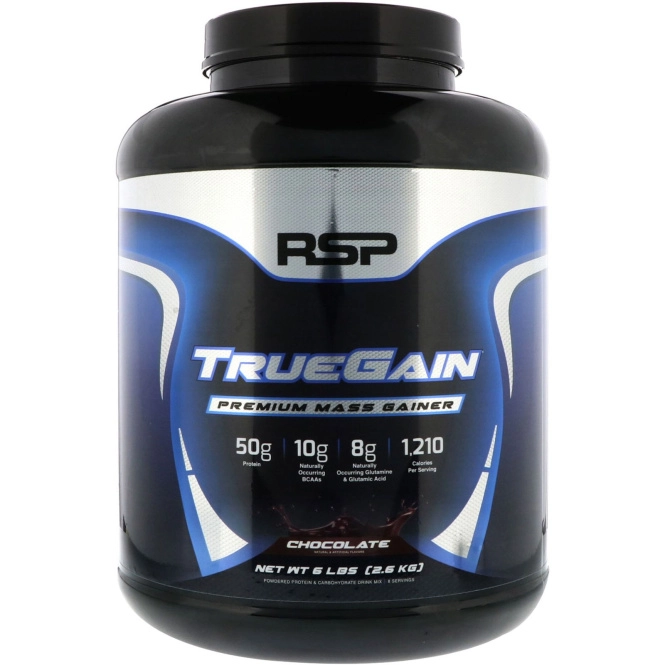 RSP Nutrition, TrueGain Premium Mass Gainer, Chocolate, 6 lbs (2.6 kg)