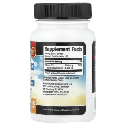 BioSchwartz, витамин D3 максимальной силы действия, 250 мкг (10 000 МЕ), 180 мягких таблеток