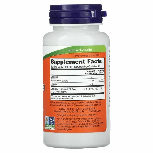 Now Foods Хлорелла (1000 мг) 60 таблеток