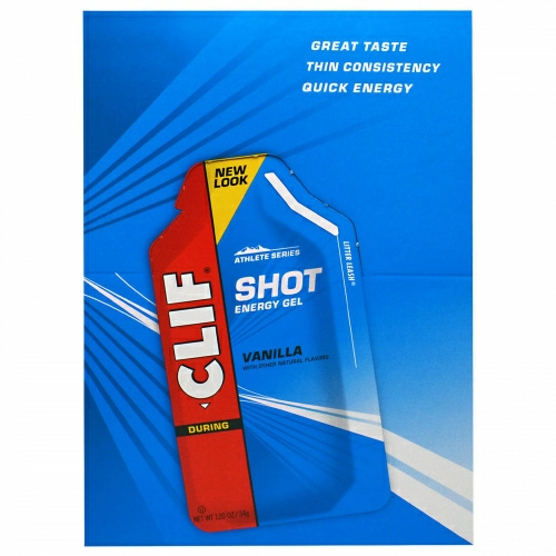 Clif Bar, Clif Shot Energy Gel, Vanilla, 24 Packets, 1.20 oz (34 g) Each