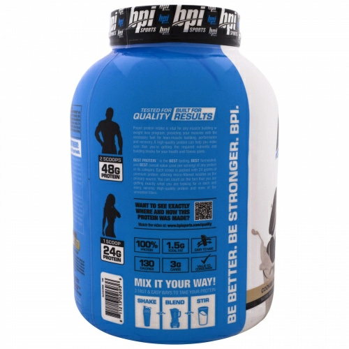 BPI Sports, Лучший протеин, передовая формула 100%-ного протеина, печенье и сливки, 5,2 фунта (2363 г)