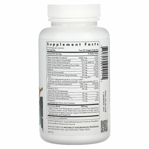 Michael's Naturopathic, Мультивитамины для девочек-подростков, 120 вегетарианских капсул