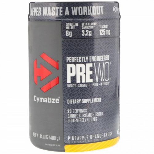 Dymatize Nutrition, Pre-WO., Pineapple Orange Crush, 14.11 oz (400 g)