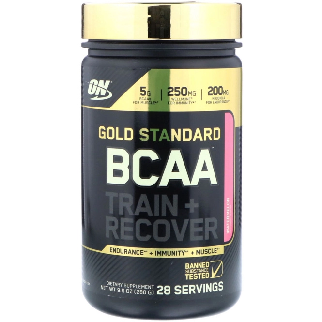 Optimum Nutrition, Золотой стандарт BCAA (аминокислоты с разветвленной цепью) Тренировка + Восстановление, Арбуз, 9.9 унции (280 г)
