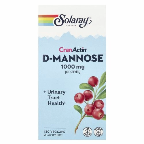 Solaray, D-манноза, с CranActin, 120 вегетарианских капсул