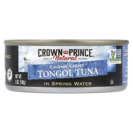 Crown Prince Natural, Tongol Tuna, легкие кусочки, в родниковой воде, 142 г (5 унций)