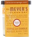 Mrs. Meyers Clean Day, Ограниченное издание, ароматизированные соевые свечи, апельсиново-гвоздичный аромат, 4,9 унции (140 г)