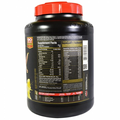 ALLMAX Nutrition, Isoflex, 100% ультрачистый изолят сывороточного протеина (фильтрация заряженными ионными частицами), банан, 5 фунтов (2,27 кг)