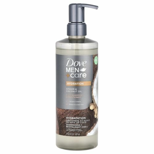 Dove, Men + Care, шампунь и кондиционер 2 в 1, имбирь и кокосовое масло, 517 мл (17,5 жидк. унц.)