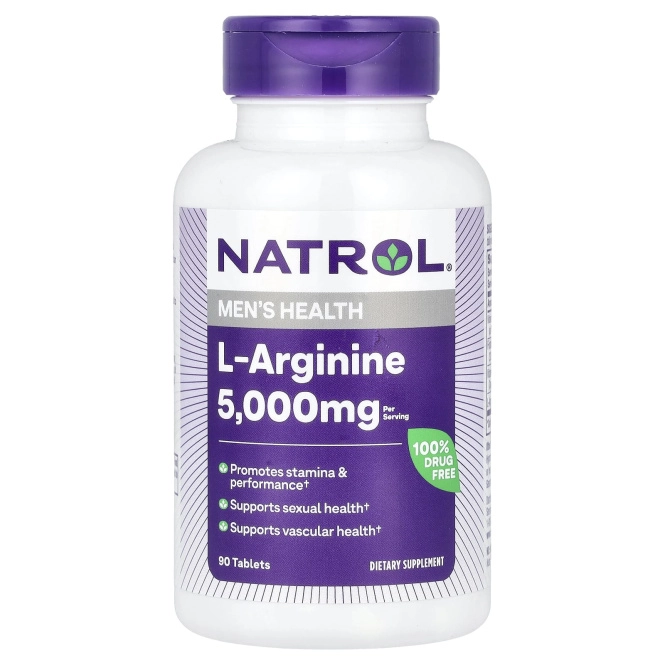 Natrol, L-аргинин, повышенная сила действия, 3000 мг, 90 таблеток (1000 мг в 1 таблетке)